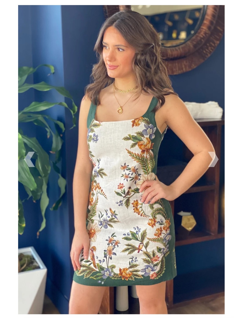 NWT FARM RIO Sand Nature Square Neck Mini Dress